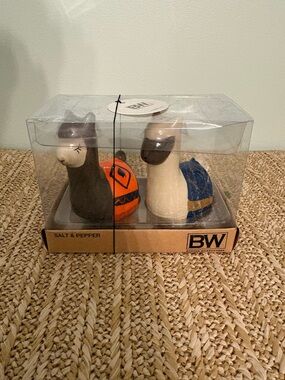 Boston Warehouse Salt & Pepper Set Llamas Boho Eclectic Whimsical Southwest NWT